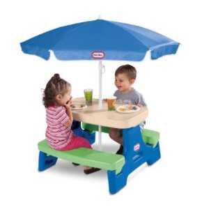 Little Tikes小泰克儿童可折叠桌椅带遮阳伞