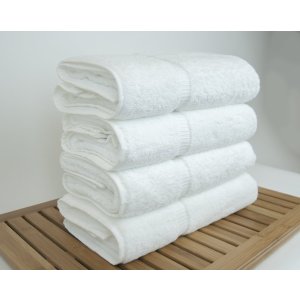 史低价！Luxury Hotel & Spa 100%土耳其棉浴巾4件套，白色