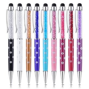 SEGMOI(TM) 水晶钻圆珠笔触控笔两用笔-9只装