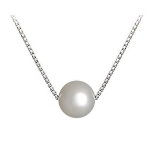 PearlsOnly Madison 白色淡水珍珠挂坠纯银项链