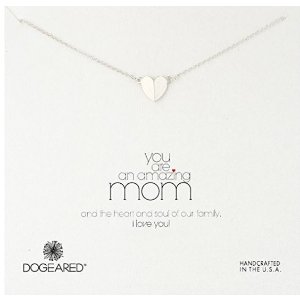 Dogeared“Mom” 18"心形银色吊坠项链