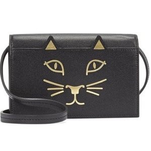 Charlotte Olympia Black Leather Feline 猫咪斜挎包