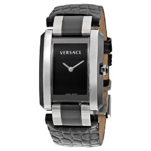 Versace 范思哲黑纪元鳄鱼皮带女士腕表