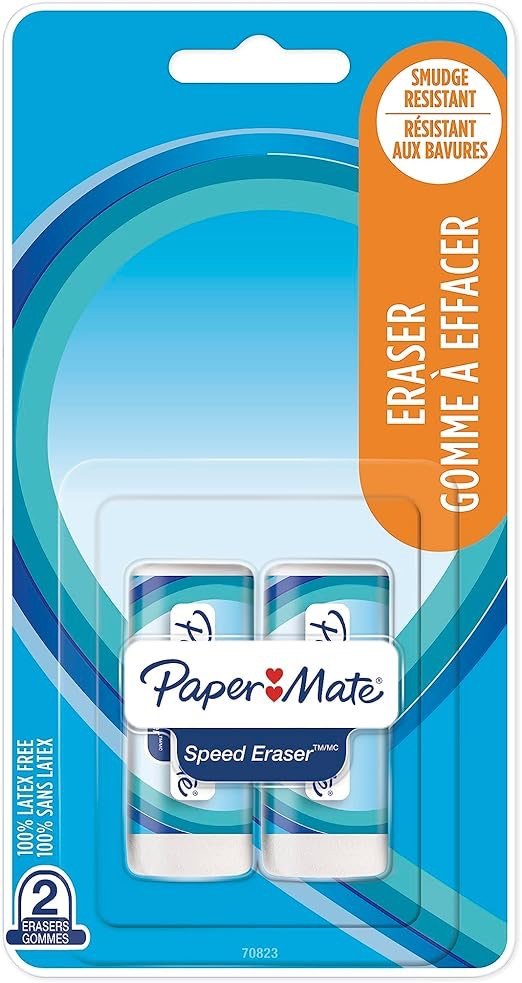 Paper Mate 快速橡皮擦2块装 防污且不含乳胶