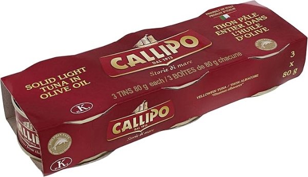 Callipo 橄榄油浸金槍鱼罐头 80g*3罐