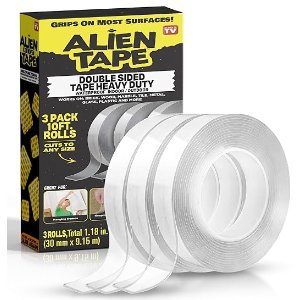 Bell+Howell Alientape 纳米双面胶三卷 透明可水洗 多功能室内外