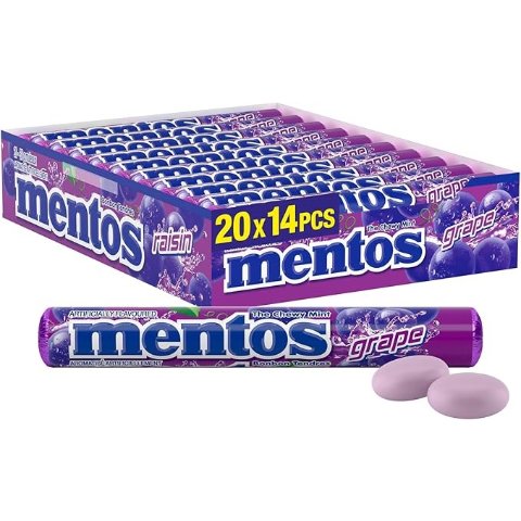 Mentos 曼妥思劲嚼薄荷 14颗*20条 葡萄味超级浓郁