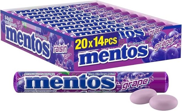 Mentos 曼妥思劲嚼薄荷 14颗*20条 葡萄味