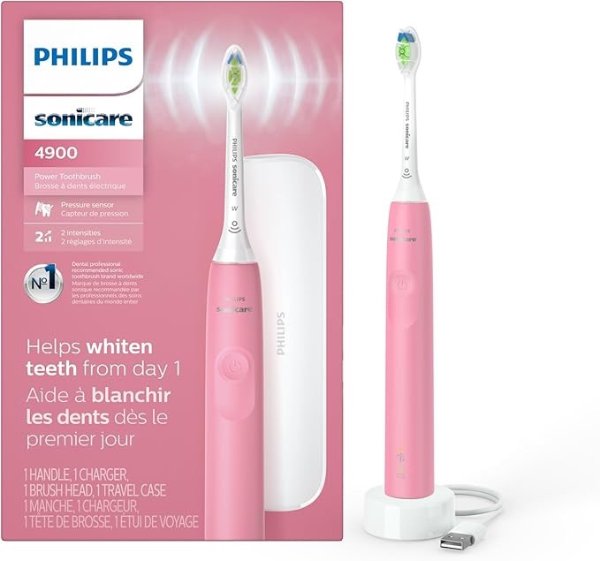 Philips 飞利浦 超声波4900系列 电动牙刷 草莓粉