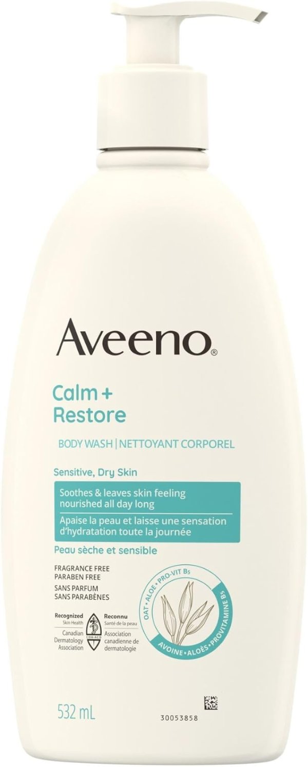 Aveeno 抗氧化燕麦沐浴露532ml 敏感干皮护理