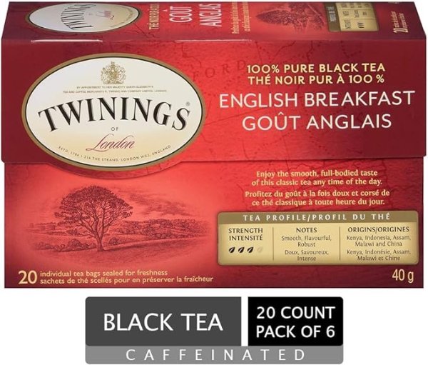 川宁茶 Twinings 英国川宁茶包冷泡茶 英式早餐茶包 120包