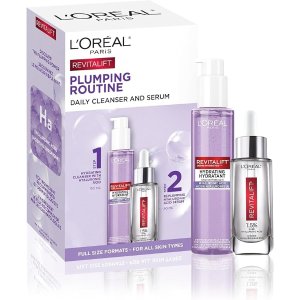手慢无：L'Oréal 透明质酸保湿洁面+淡纹精华套装$39