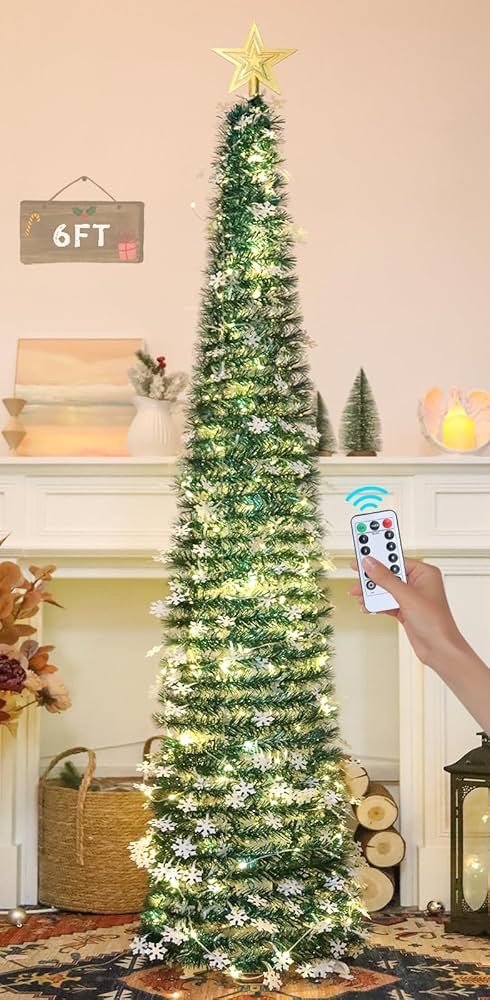 HMASYO 6英尺弹出式金属丝圣诞树