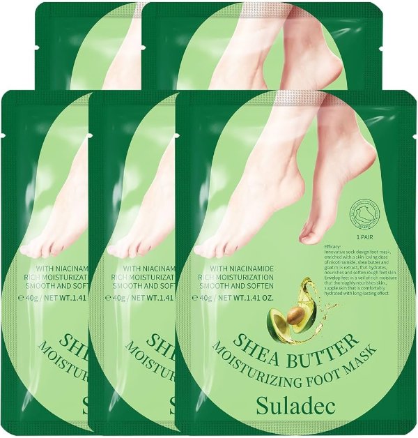 SULADEC 男女通用 乳木果油与山羊奶足膜5对 滋养保湿