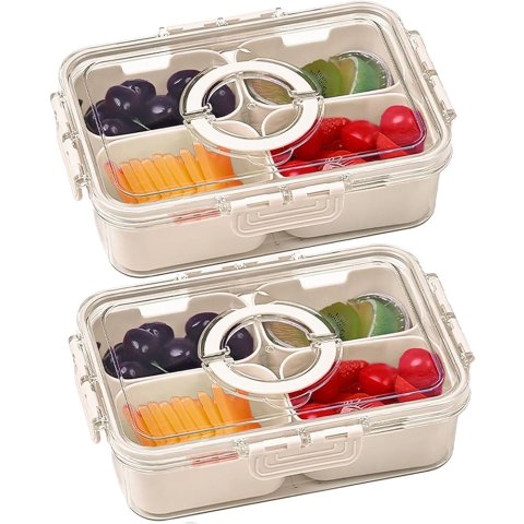 KIGITIONE 4格便携式 零食盒 2个装