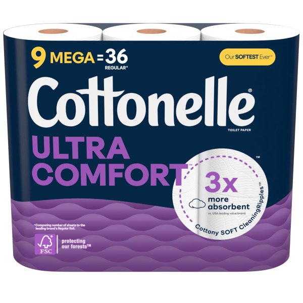 囤货：Cottonelle 超舒适系列双层卫生纸 9=36卷 够软够强韧