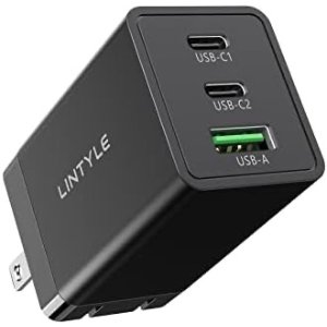 💥史低价💥：LINTYLE 65W GaN USB C 3口快速充电插头