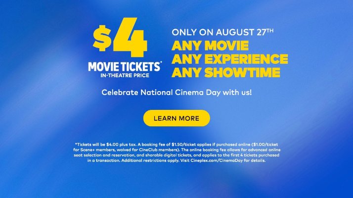 Cineplex.com  Movies, Showtimes, Tickets, Trailers - 北美省钱快报折扣爆料