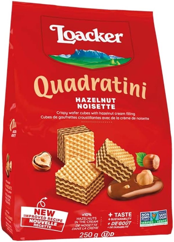 Loacker Quadratini 榛子威化饼干 250g 意式口味