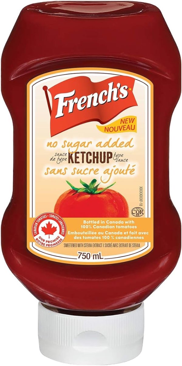 French's 无糖番茄酱750ml 0添加糖 100%加拿大本地番茄