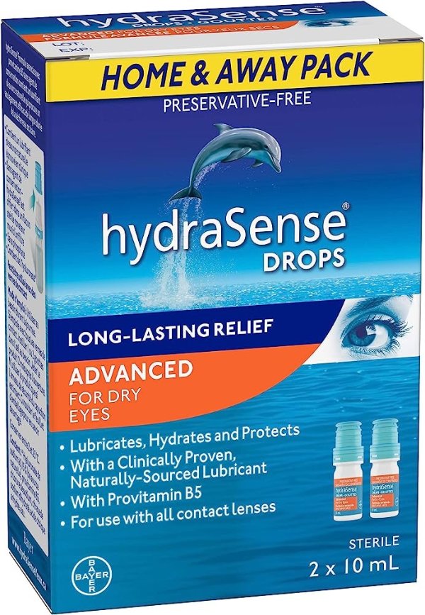 HydraSense 人工泪液滴眼液 10ml*2瓶 添加B5更润眼