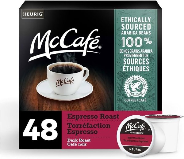 McCafe 阿拉比卡 浓缩中度烘焙K杯 48包 不含咖啡因