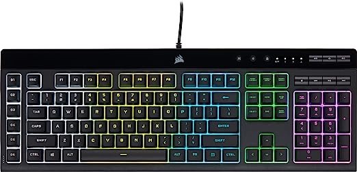 海盗船K55 PRO超轻键盘, IP42防水防尘, 带6键可编程, 性价比之选