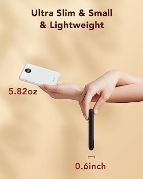 VEGER充电宝10000毫安, 超薄超轻还没iPhone重！带LED电量显示, 手感舒适