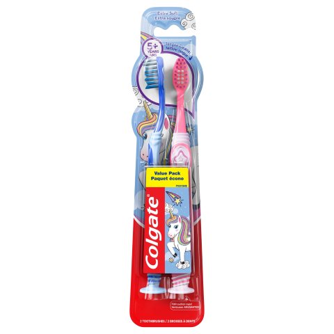 Colgate 儿童独角兽牙刷 2支装 适合 5 岁以上儿童使用