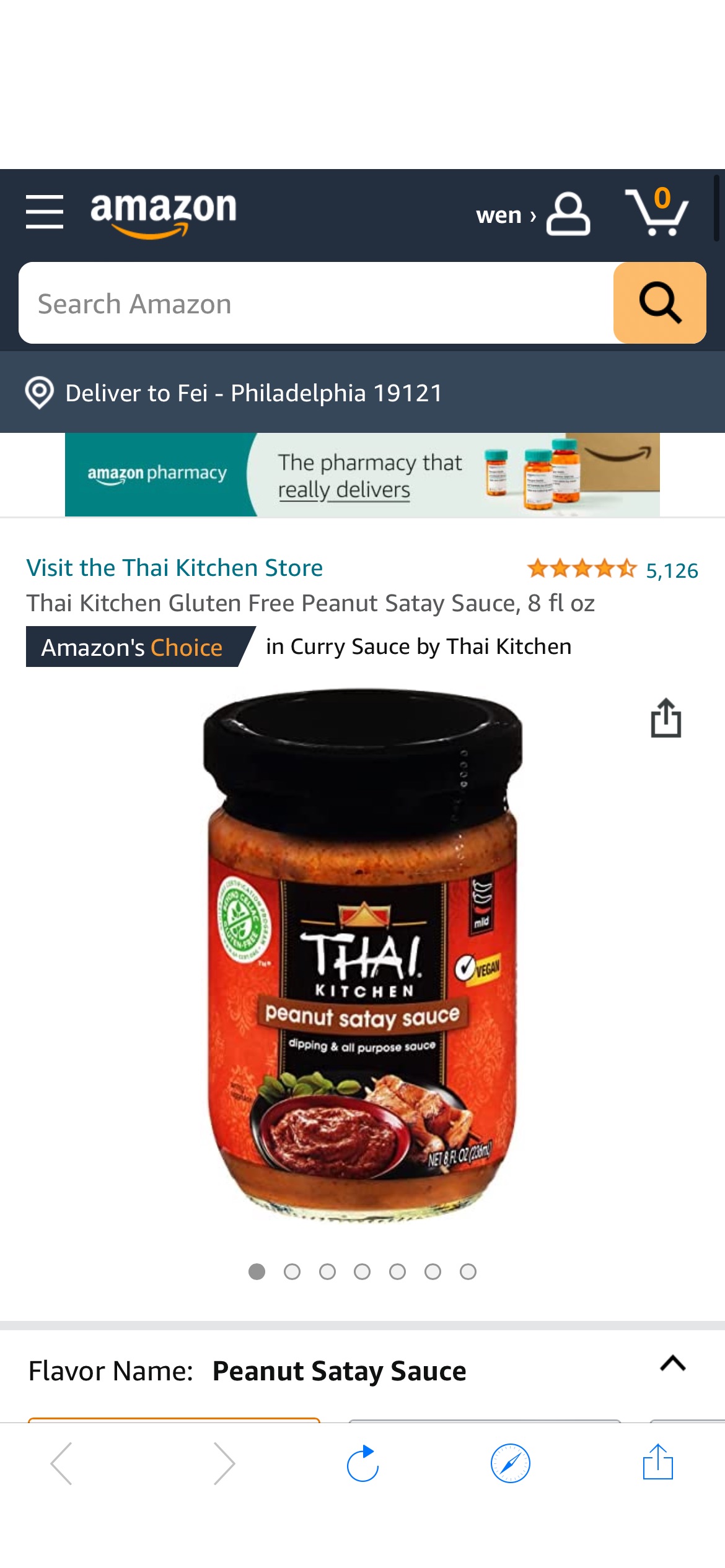 com thai kitchen gluten free peanut satay sauce 8 fl oz