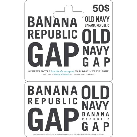 GAP | Banana Republic | Old Navy 礼品卡 实体店和线上通用