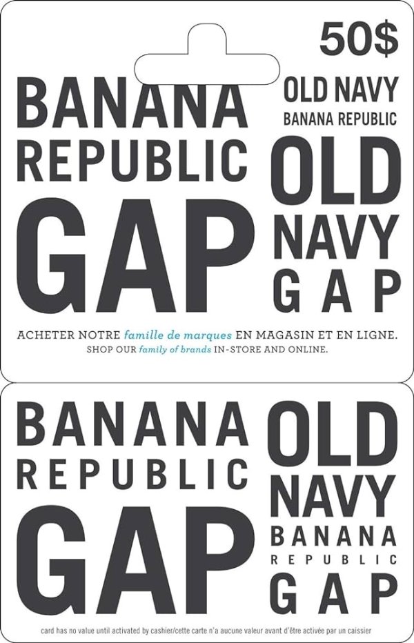 GAP | Banana Republic | Old Navy 礼品卡 实体店和线上通用