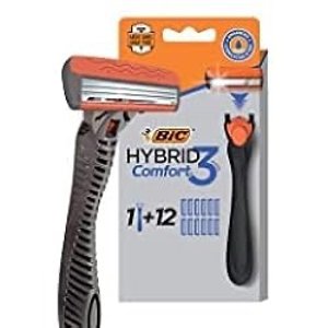 💥史低价💥：BIC Hybrid 3混合剃须刀 包含12个替换刀头