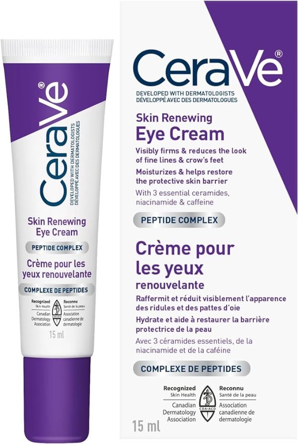 CeraVe 肌肤更新眼霜15ml 含咖啡因 每天2次减少细纹黑眼圈