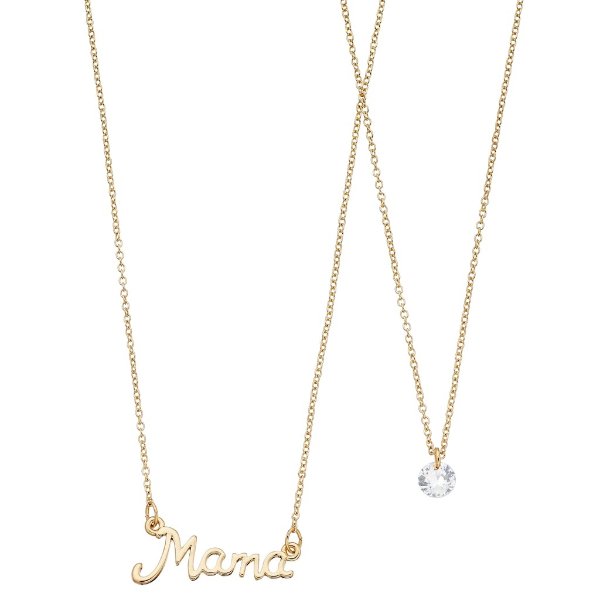 $14 lc lauren conrad mama & cubic zirconia pendant necklace 项链