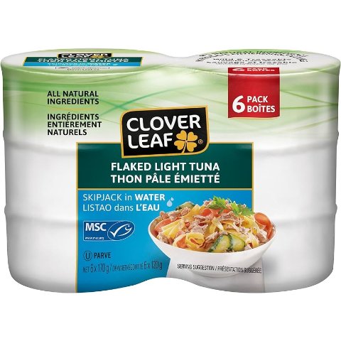 💥史低价💥：Clover Leaf 水浸金槍鱼罐头6罐 高蛋白野生金槍鱼