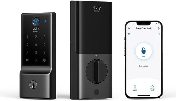 Eufy C220 6合1  Wi-Fi 智能指纹门锁 8个月超长电池续航