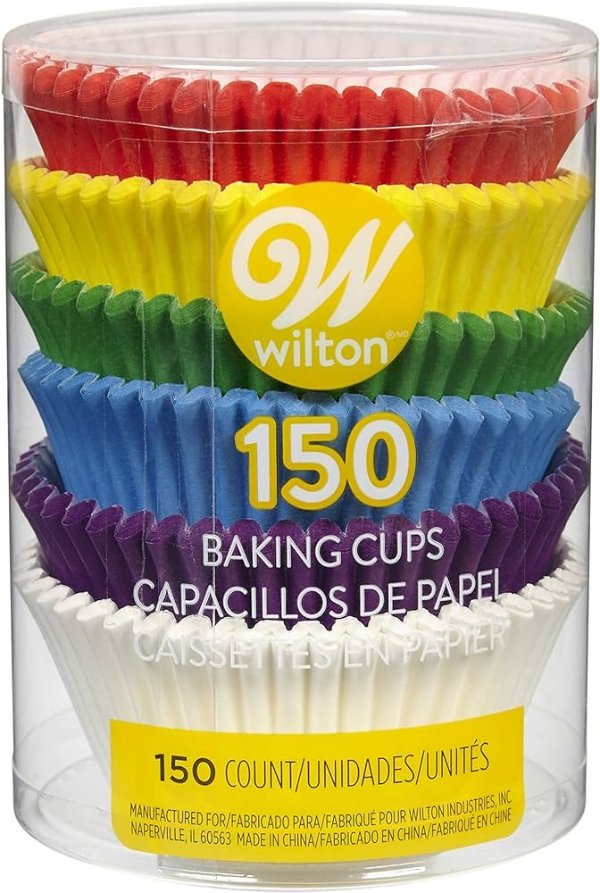 Wilton 烘焙杯 彩虹色 直径5cm 还能做成彩色花花