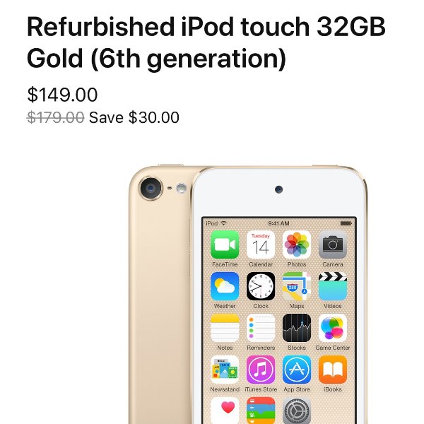 $149 苹果 ipod touch 32gb 官网翻新版