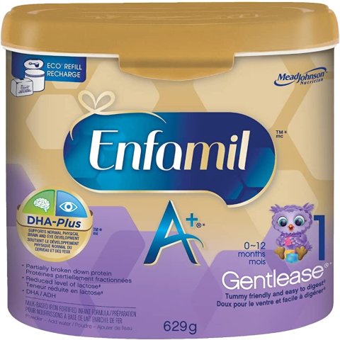Enfamil A+ Gentlease 婴儿配方奶粉，粉盒，629 克