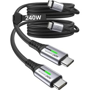 💥史低价💥：INIU 240W USB C-C数据线 2条