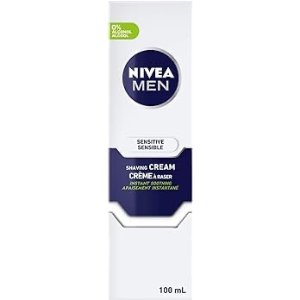 NIVEA 男士敏感肌肤剃须膏100ml 瞬间舒缓干燥肌免受刺激