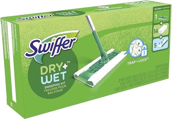 Swiffer 干湿拖把套装 1拖把杆+14干布+5湿布替换装