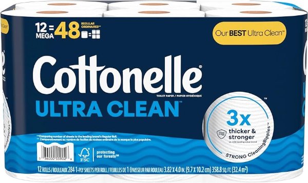 Cottonelle 超洁净强韧卫生纸 12=48卷 PD同价 缺🧻就囤