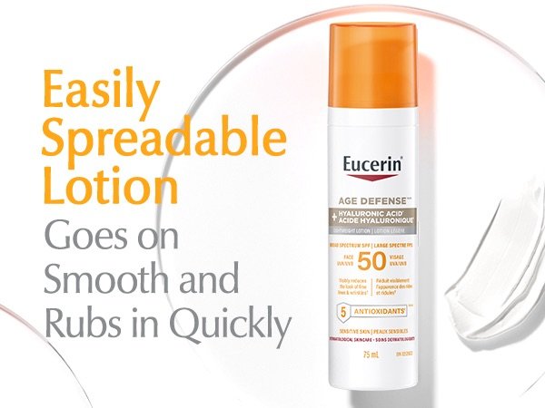 Eucerin SPF50抗皱透明质酸抗氧化面部防晒75ml