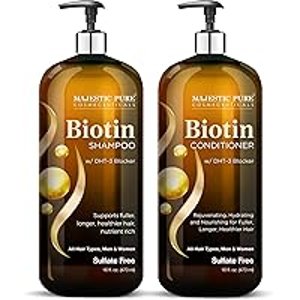$25.19 Botanic Hearth Biotin Shampoo and Conditioner Set - Infused with Vitamin E, Tea Tree Oil, and Argan Oil - Sulfate Free - For All Hair Types, 16 fl oz Each
