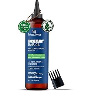 $13.71 Botanic Hearth 100% Pure Rosemary Oil For Hair Growth (6.7 fl oz) Infused With Biotin, Jojoba &castor Oil