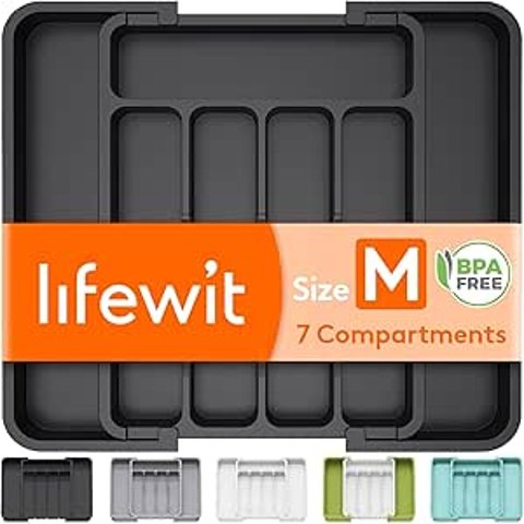 Lifewit 🉑伸缩托盘/抽屉收纳盒 榨干每一寸空间