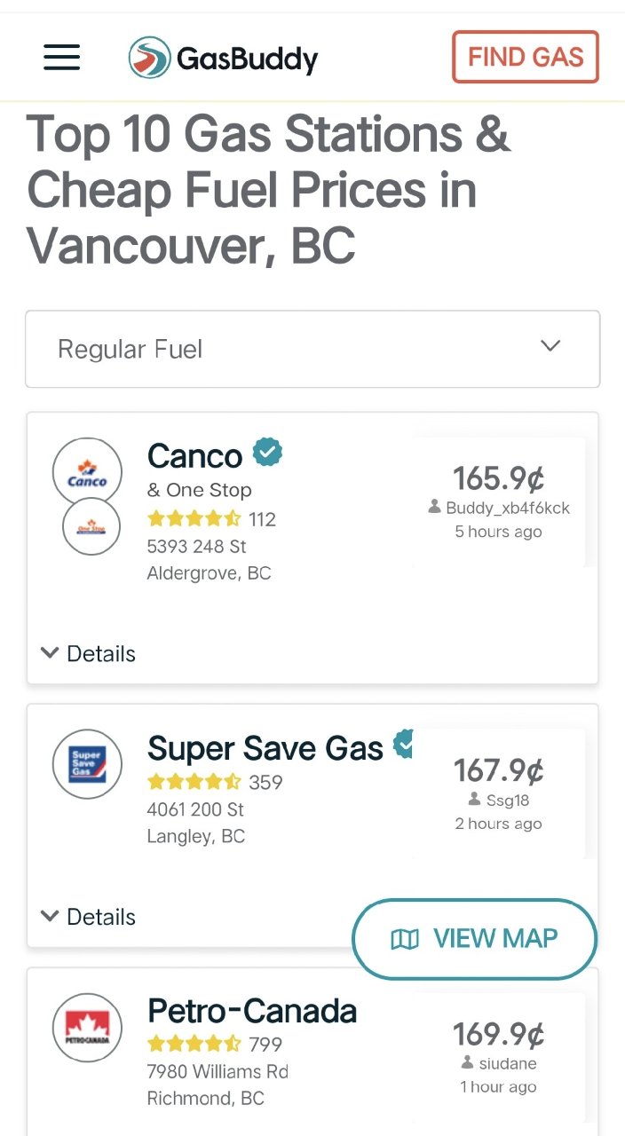 3/4 最低油价165.9¢⛽️降啦！...