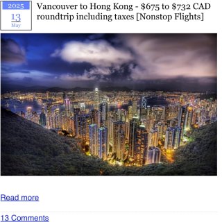 温哥华-香港直飞✈️往返$675还包税❗...